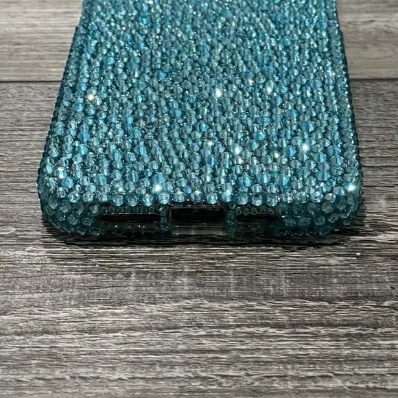 New Light Blue Crystallized Bling iPhone 12 Pro Max Phone Case Cover Handcraft - Picture 4 of 4